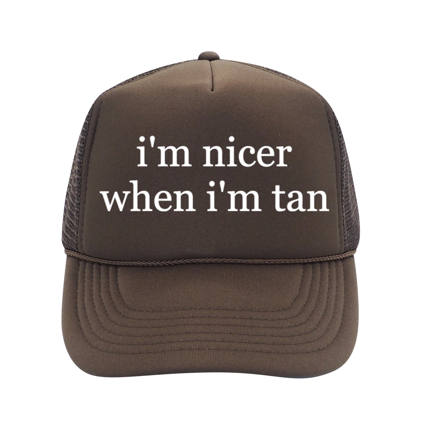 "I'm Nicer When I'm Tan" Foam Trucker Hat