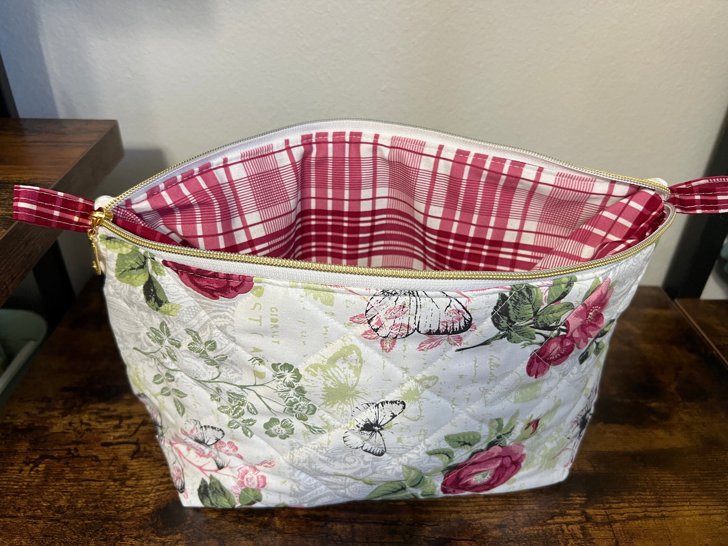 Butterfly Plaid Toiletry Pouch