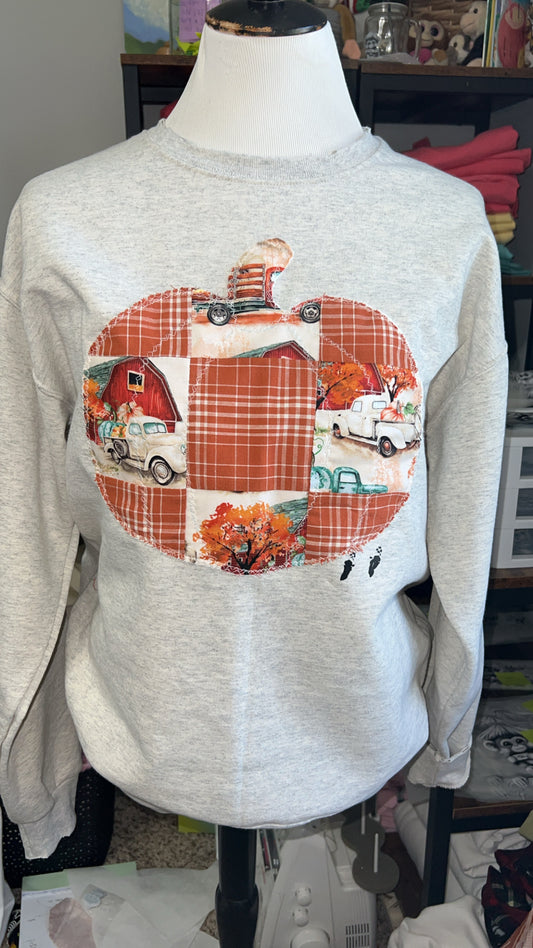Patchwork Pumpkin Crewneck