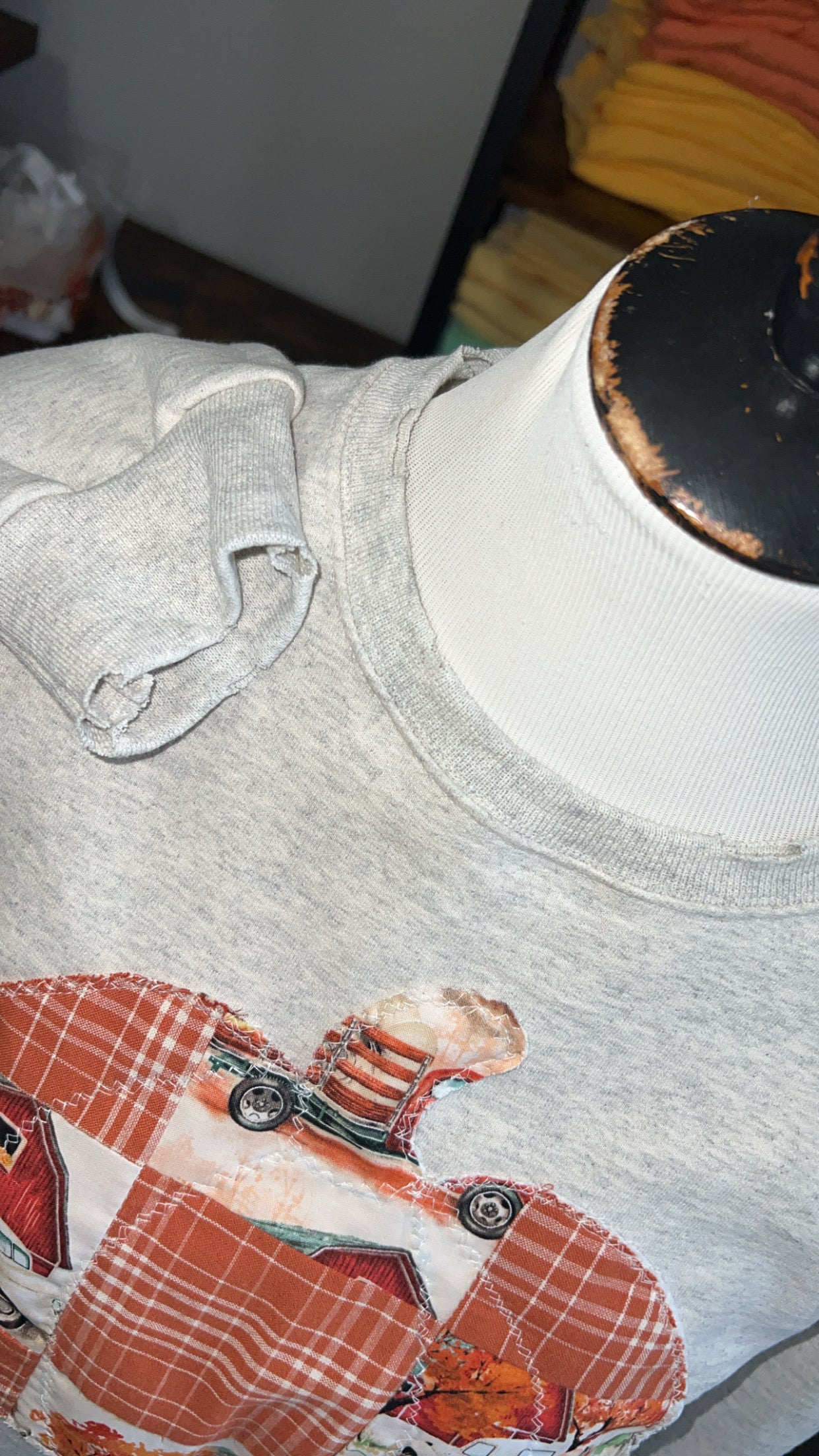 Patchwork Pumpkin Crewneck