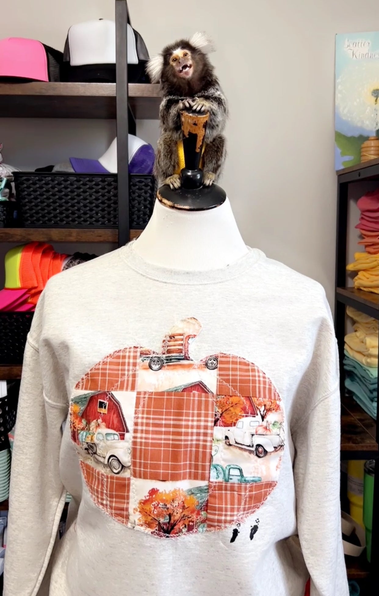Patchwork Pumpkin Crewneck