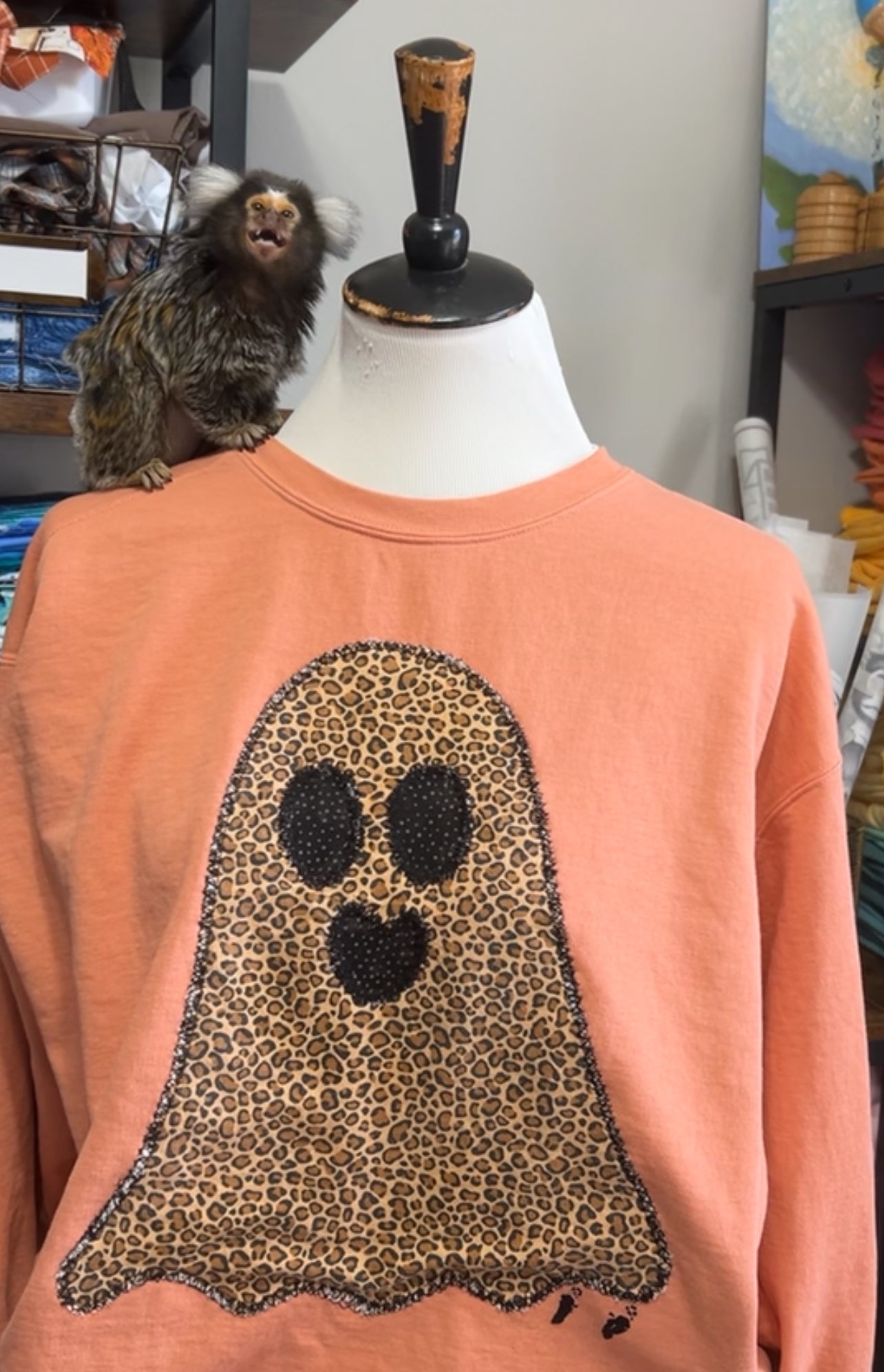 Spooky Leopard Ghost Crewneck