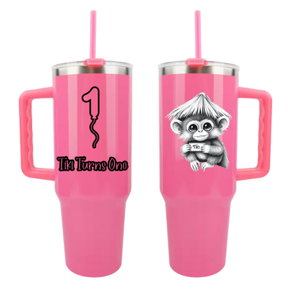 Tiki Turns One 40 oz Neon Stainless Steel Tumbler